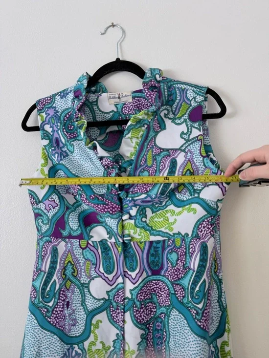 Vintage Hukilau Fashions Authentic Hawaiian Maxi Dress Size M
Teal Purpl Paisley - Picture 13 of 13